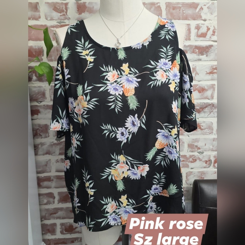 Pink Rose Womens top sz large